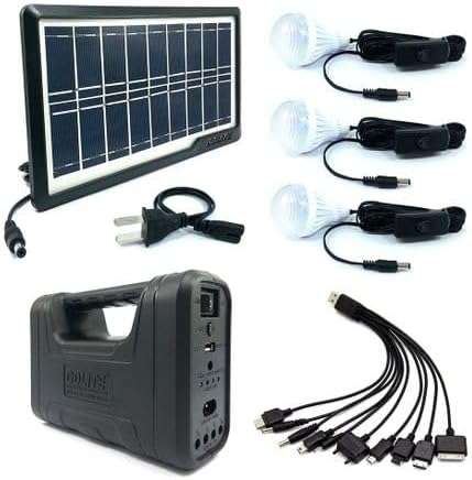 30W GD PLUS Solar Lighting System with 3 Light Bulbs - GD-8017