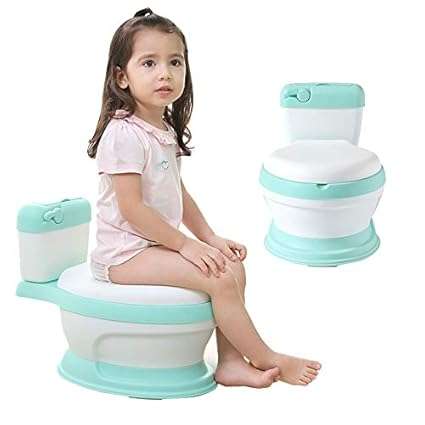 Children Toilet Extra Large Baby Portable Simulation Seat Toilet(green) Baby Care