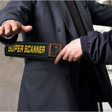 9V PORTABLE HAND-HELD METAL DETECTOR - SUPER SCANNER SECURITY WAND