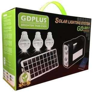 30W GD PLUS Solar Lighting System with 3 Light Bulbs - GD-8017
