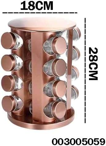 Spice Set 16 Pieces Stainless Steel Stainless Steel Metal Brass Spicer Spinner Glass and Stand Spinn