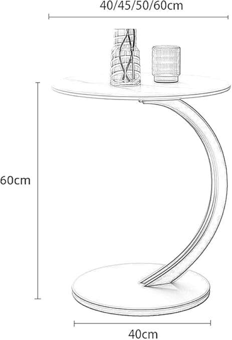 Round Coffee Table for Living Room Tabletop Metal Frame Simple End Table for Small Space Center Tabl
