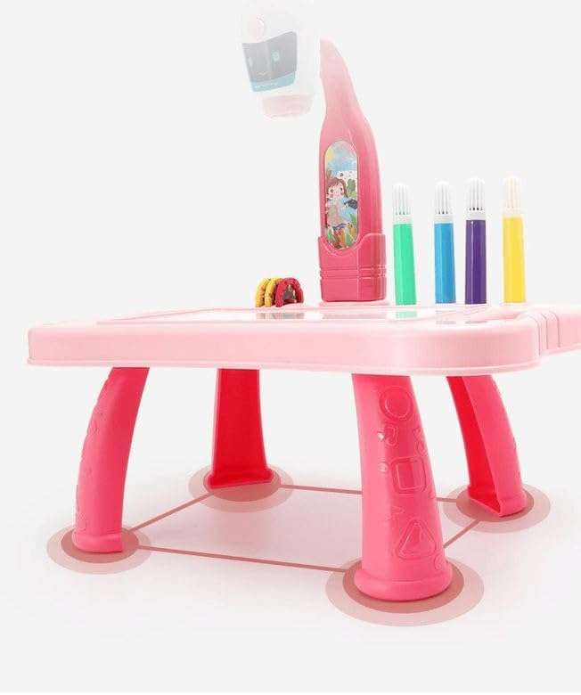 Kids Projector Painting Table Colorful Drawing Board - PINK