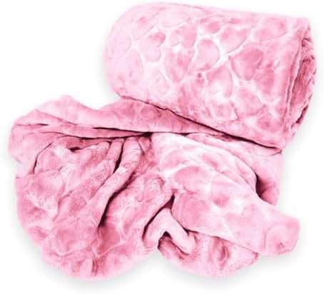 Soft Embossed Double Bed Heart Design Blanket