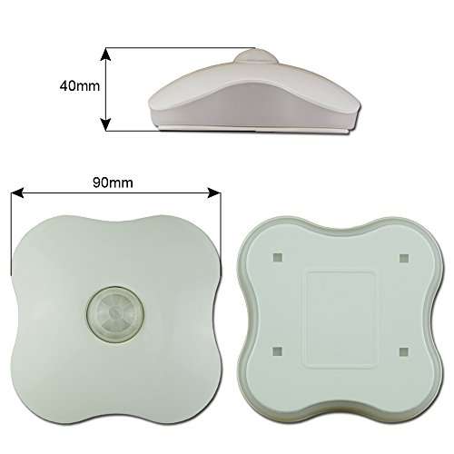 Wireless Motion Sensor Night Light, Battery Operated Bathroom Night Light LED Motion Activated Night Light with Adhesive Pads Stick-on Anywhere for Indoor, Hallway, Stairs, Toilet, Wardrobe, Closet