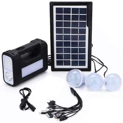 30W GD PLUS Solar Lighting System with 3 Light Bulbs - GD-8017