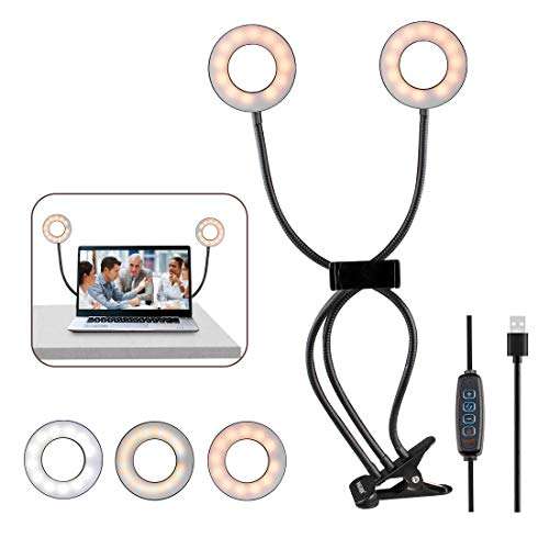 DAKASON Clip on Ring Light for Video Conference Lighting, USB Laptop Light for Zoom Meeting, LED ...