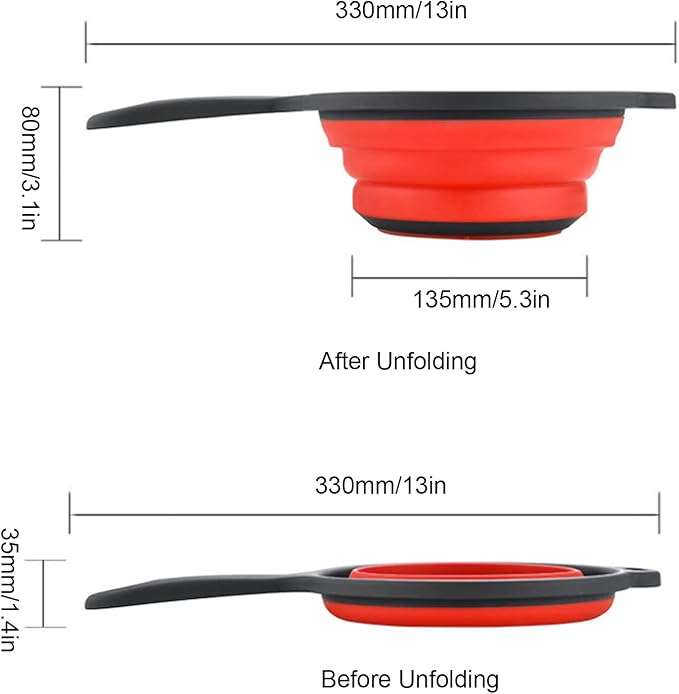 Collapsible Colander Strainer with Handle 2 Pack Extendable Strainers and Colanders Set