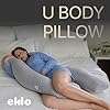EKLO Pregnancy Pillows, U-Shape Full Body Pillow Jersey Cover Grey  Pregnancy Pillows for Sleeping