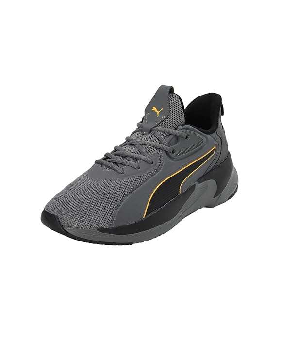 PUMA SOFTRIDE PREMIER CASTLE ROCK GREY BLACK ORANGE RUNNING SHOE