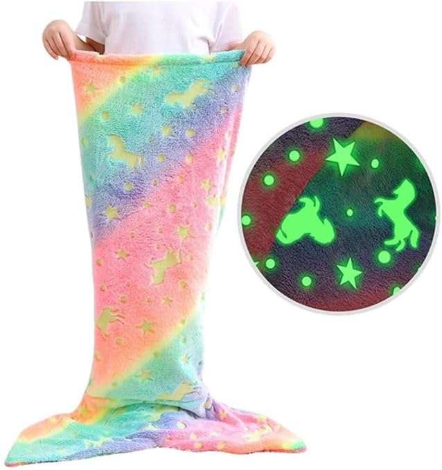 Children`s Mermaid Tail Soft Blanket Sleeping Bag - Mixed Colors