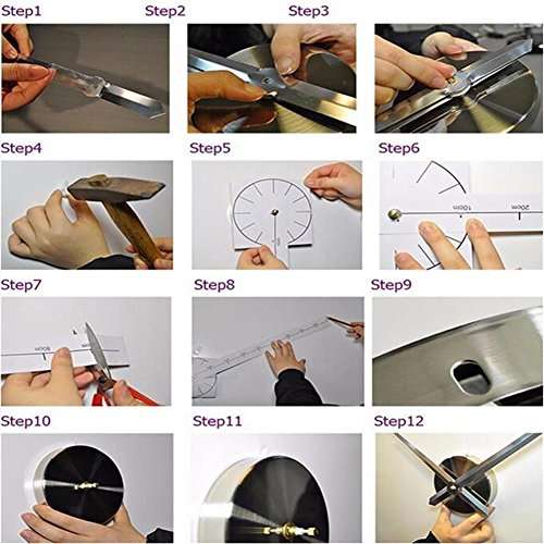 FASHION in THE CITY 3D DIY Wall Clock Creative Design Mirror Surface Wall Decorative Sticker Watches (Silver)