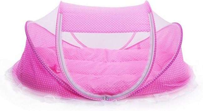 Portable Folding Anti-Mosquito Cradle Bed Tent for 0-36 Months Baby, Pink