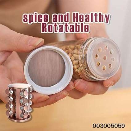 Spice Set 16 Pieces Stainless Steel Stainless Steel Metal Brass Spicer Spinner Glass and Stand Spinn