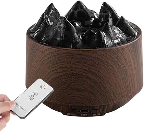 Volcano Flame Aromatherapy Diffusers Fragrant Humidifier Vaporizer with Remote Control, Night Light