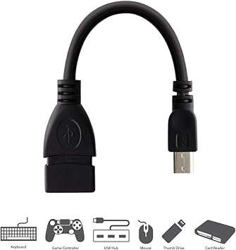 Micro USB 2.0 Male to USB-A Female OTG Adapter Cable