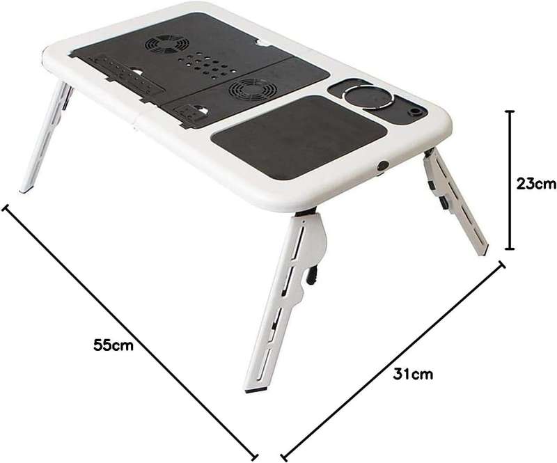 E-TABLE PORTABLE LAPTOP DESK WITH COOLER FAN