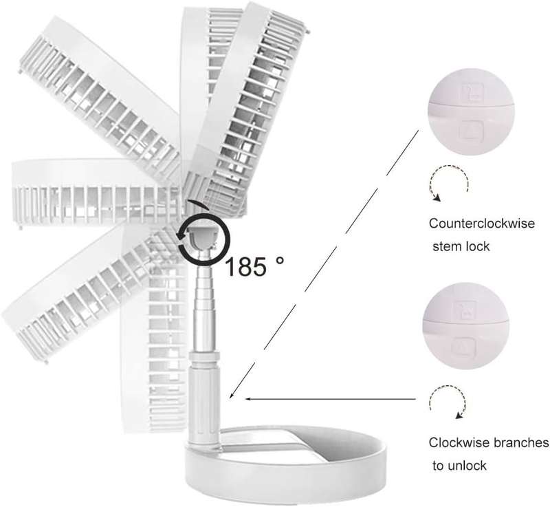 Rechargeable Extendable Folding Fan