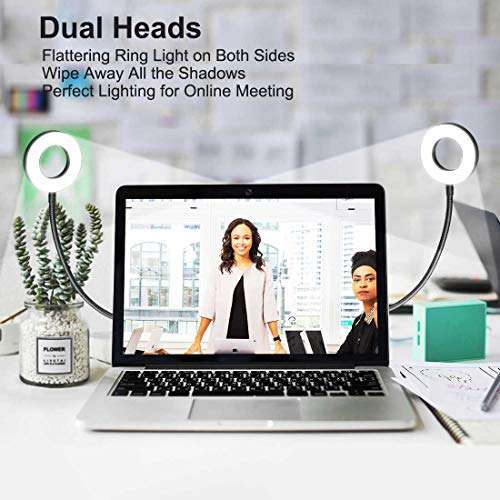 DAKASON Clip on Ring Light for Video Conference Lighting, USB Laptop Light for Zoom Meeting, LED ...