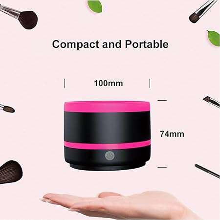 Electric Makeup Brush Cleaner, Quick Cleaning Make Up Brush Washing Tool with Silica Gel Mat Bowl, B