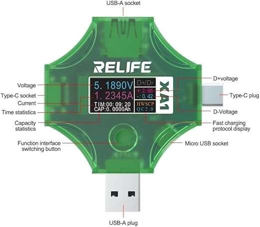 Relife XA1 Current and Voltage Multifunctional Tester with Automatic Identification