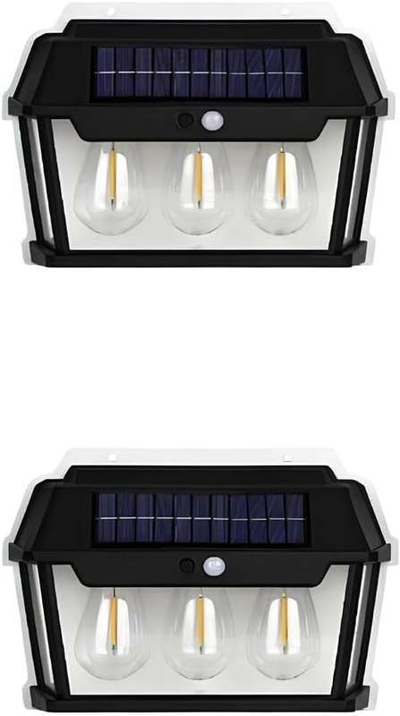 HUMAN BODY INDUCTION + LIGHT OPERATED SOLAR SENSOR LIGHT - SET OF 2