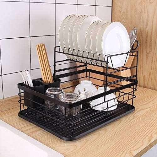 Dish Rack Kitchen Dish Rack Dish Drainer With Moveable Utensil Holder,Rustproof Drainboard Dish Dra