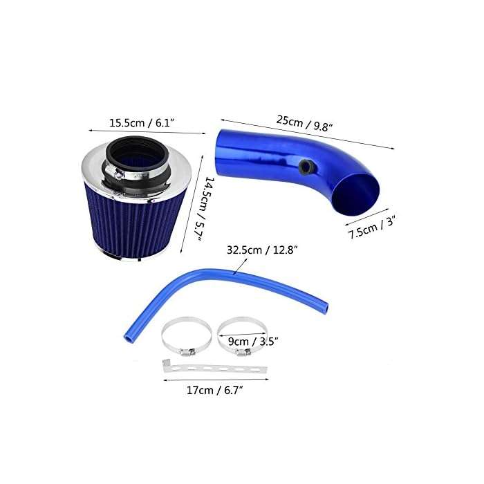 Universal High Performance Cold Air Intake Cone Filter 76mm Diameter Black