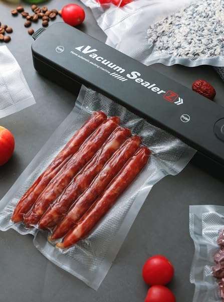 Vacuum Sealer Machine  Food Preservation Storage Saver with 10 Free Bags  Compact and Easy to Use