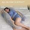 EKLO Pregnancy Pillows, U-Shape Full Body Pillow Jersey Cover Grey  Pregnancy Pillows for Sleeping