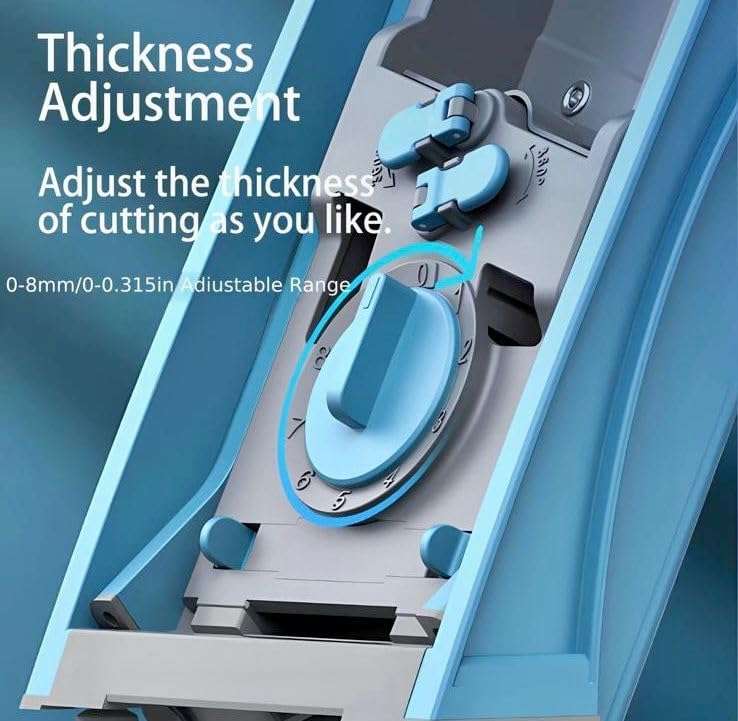 Vegetable Slicer, Multifunctional Veg Chopper with 4 Cutter Modes Adjustable Thicknesses, Slicer, D