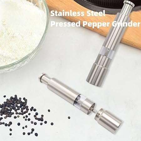 Manual Pepper Grinder,Salt Grinder Refillable,Spice Grinder for Black Pepper,Sea Salt and Himalayan