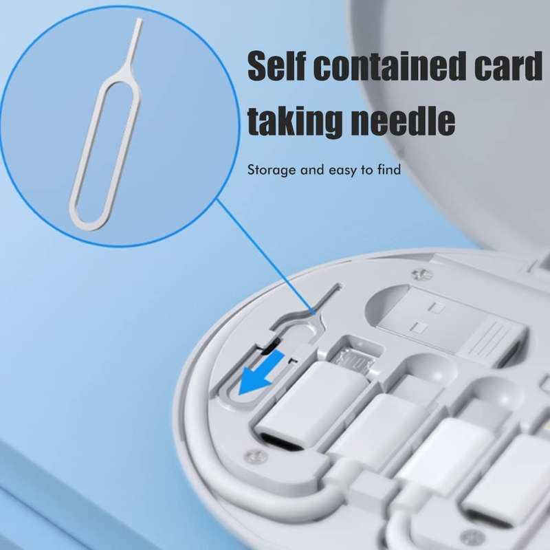 Mini Multi-Functional Fast Charging Data Cable Set for Apple, Android, Type C Charging with Retrieve