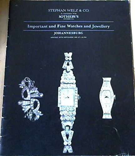 Stephan Welz  "Important And Fine Watches And Jewellery 20 November 1989"