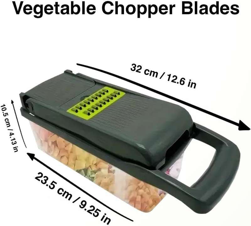 KITCHEN IDEAS HAND OPERATED 16PCS VEGITABLE SLICER, DICER, AND VEGGIE GRATER