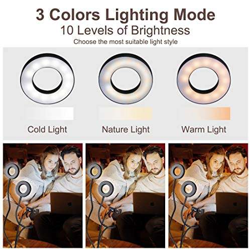 DAKASON Clip on Ring Light for Video Conference Lighting, USB Laptop Light for Zoom Meeting, LED ...