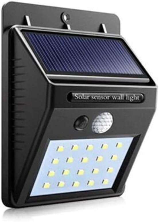 20-LED SOLAR POWERED LED WALL LIGHT with PIR SENSOR + CDS NIGHT SENSOR - SET OF 6