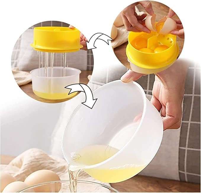 Egg Yolk Catcher Yolk Seperator with collecting base - Holds 6 Eggs