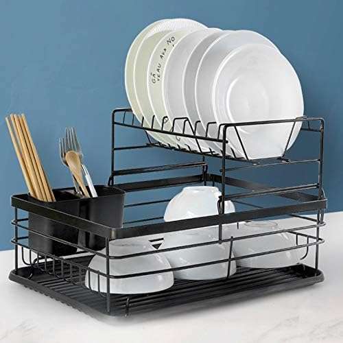 Dish Rack Kitchen Dish Rack Dish Drainer With Moveable Utensil Holder,Rustproof Drainboard Dish Dra