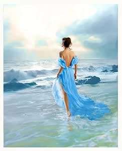 Paint by Number DIY Kit, 50x40cm - Beach silhouette