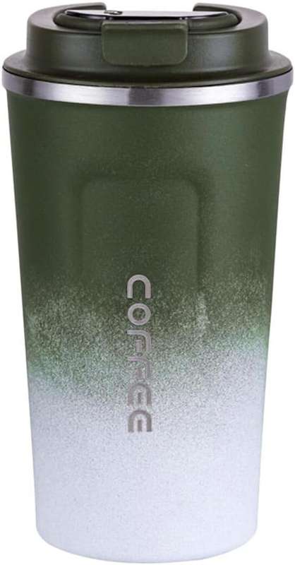 510ml 2-Colour Stainless Steel Vacuum Flask - Coffee Mug (Green)