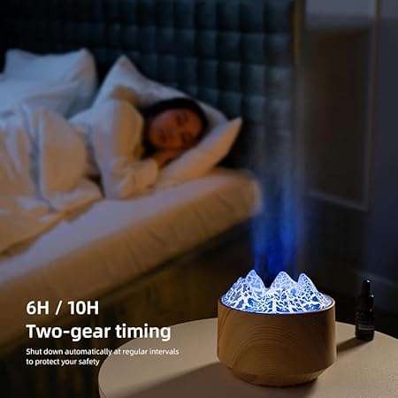 Volcano Flame Aromatherapy Diffusers Fragrant Humidifier Vaporizer with Remote Control, Night Light