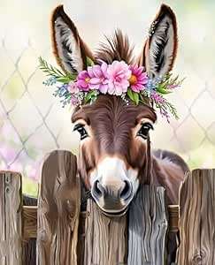 Paint by numbers - Donkey with Flower Crown - 40x50cm