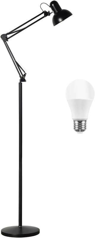 Swing arm standing reading lamp with metal base light lamp