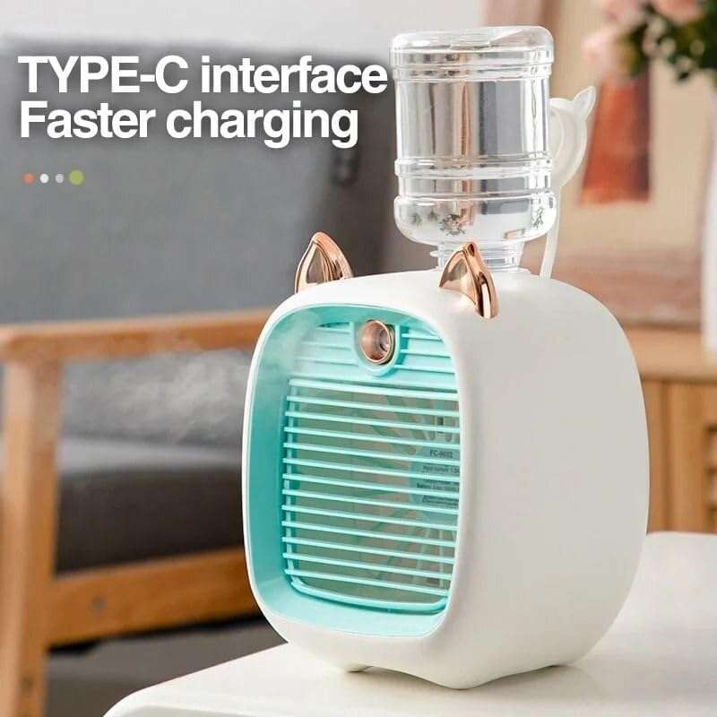 SPRAY COOLING MISTING FAN (BLUE)