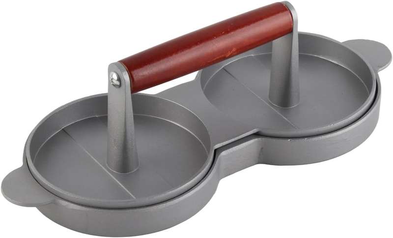 Burger Press, Double Hamburger Patty Maker Aluminum Hamburger Patty Maker Burger Meat Moulds for Ki