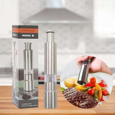 Manual Pepper Grinder,Salt Grinder Refillable,Spice Grinder for Black Pepper,Sea Salt and Himalayan