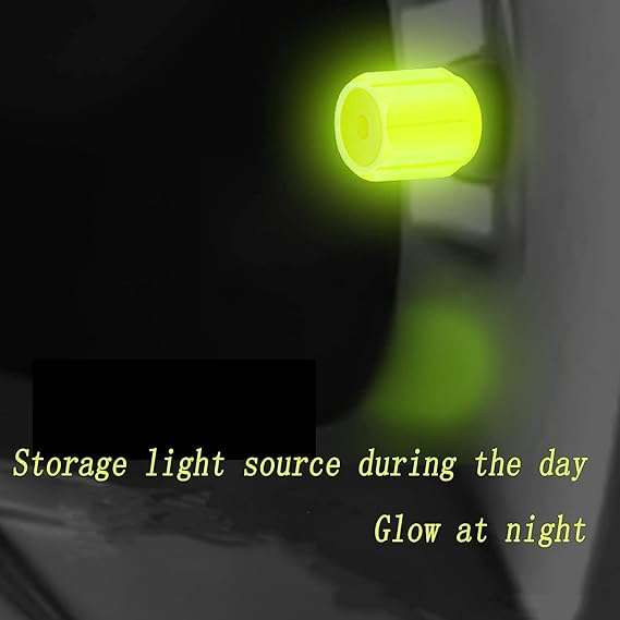 16pcs Car Tyre Valve Caps Stem Caps Fluorescence Luminous Air Caps Cover (GREEN+BLUE) Glow in Dark