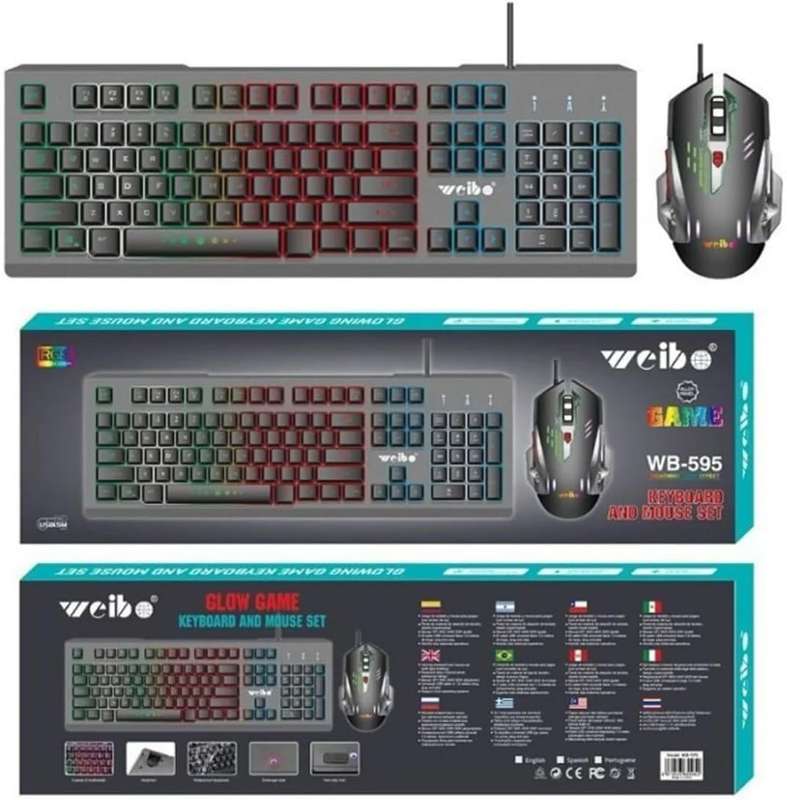 GLOW GAME KEYBOARD AND MOUSE GAMING SUITE WITH RGB BACKLIGHT