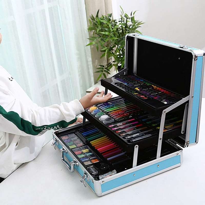 158 Pcs Professional Artist Drawing Set Art Kit For Kids - Blue box